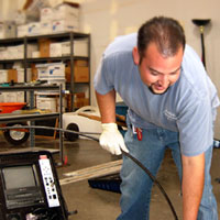 Centennial plumbing contractor performs a video inspection